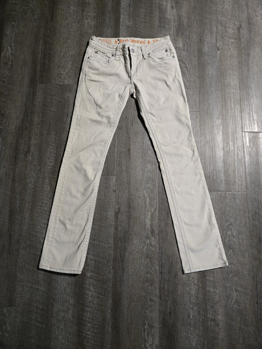 Rock Revival Womans Johanna Straight Jeans Size 27 White