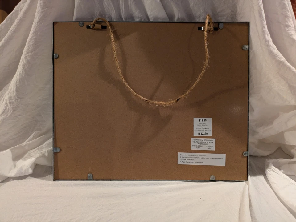 Chalkboard 16” x 13” Non-Magnetic Metal Frame & Mounts , Liquid Chalk & Numbers - Image 4 of 4