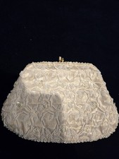 Vintage Beaded Small Handbag White Color Very Clean La Regale LTD Labled