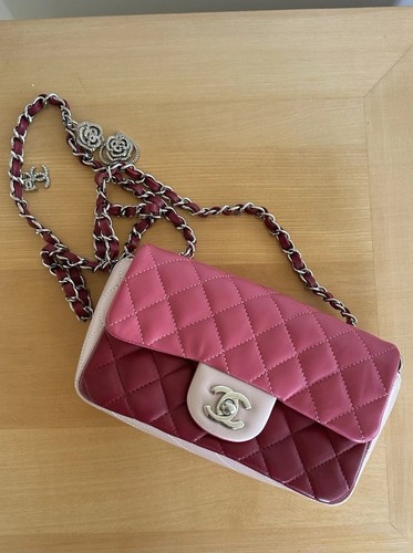 Chanel Tricolor Valentine Quilted Flap Bag With Charms Small/Mini