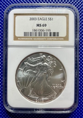 2003 ~ Silver Eagle S$1 ~ NGC MS69 ~ #1861006-195