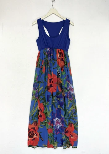 Vintage Tropical Floral Maxi Dress