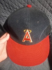Vintage Corduroy California Angels Snapback Hat Anaheim LA Annco Baseball 90s
