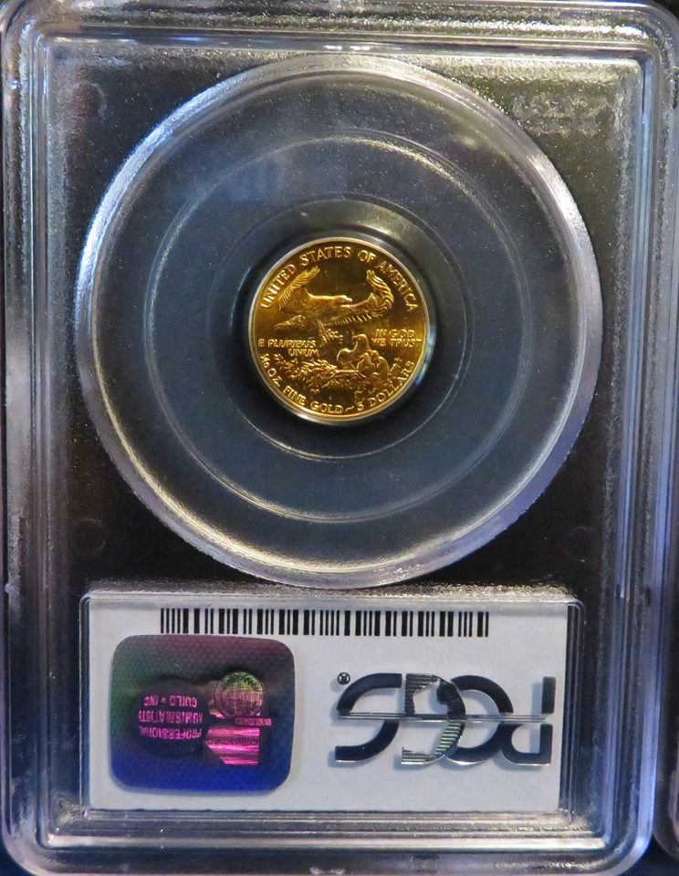 1989-P GOLD Eagle $5 1/10oz. PCGS MS69 - Image 3 of 4