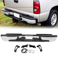New Chrome Complete Rear Bumper For 1999-2007 Chevy Silverado Sierra 2500hd 3500