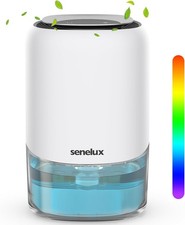 Senelux 1100 ml LED Compact Dehumidifier – Silent Moisture Remover 1.1L