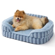 Orthopedic Small Dog Bolster Bed Waterproof EggCrate Foam Washable Cover
