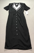 Vtg Dress Barn Sheath Dress Womens 8 Dark Feminine Retro Chic Preppy Indie Black
