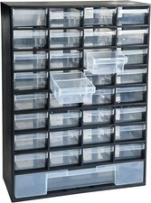 Gabinete de almacenamiento de piezas pequeñas cajón organizador caja contenedor artesanía 33 cajones contenedores negro