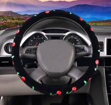 Automotive Women Embroidery Cute Car Steering Wheel Cover Cherry