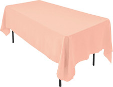 60 x 126-Inch Rectangular Polyester Tablecloth - Made in USA - Wrinkle-Resistant