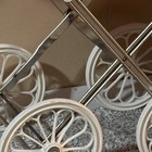 Vintage Red & White PRAM Baby Carriage Stroller with vinyl Canopy, Metal/Plastic — photo 7