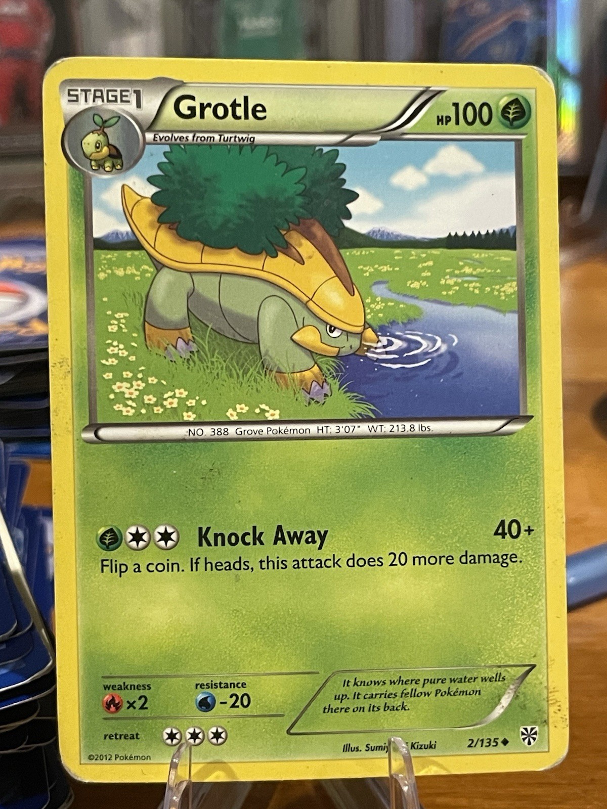 2012 Pokemon Black And White Plasma Storm Grotle 2/135 Uncommon Stage 1 MP