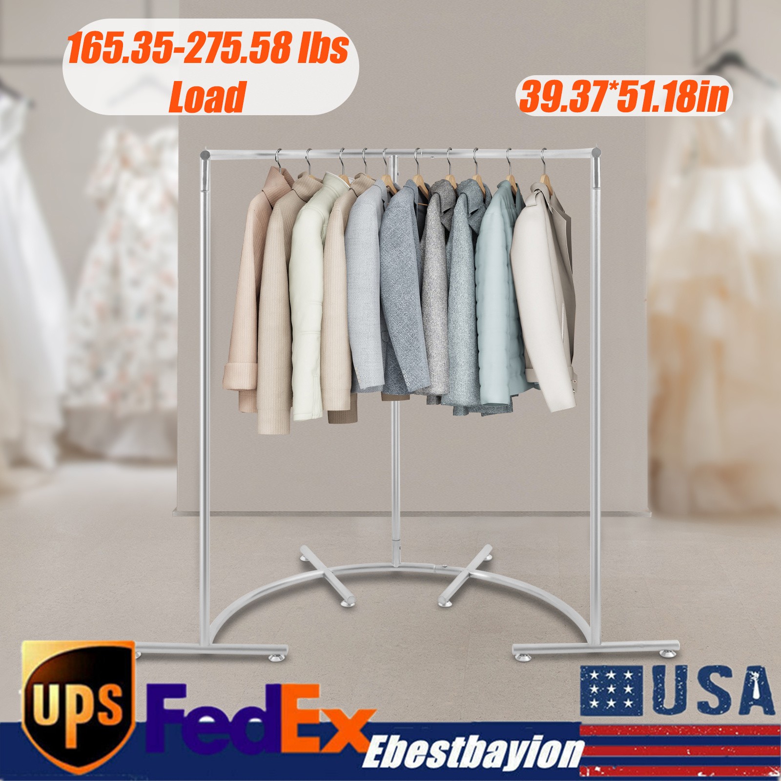For Clothing Stores Clothing Display Rack Gold Clothes Rack Garment Rack