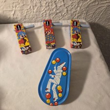Vintage Litho US Metal Toys Noisemakers Lot of 4 New Years Dancers Made in USA