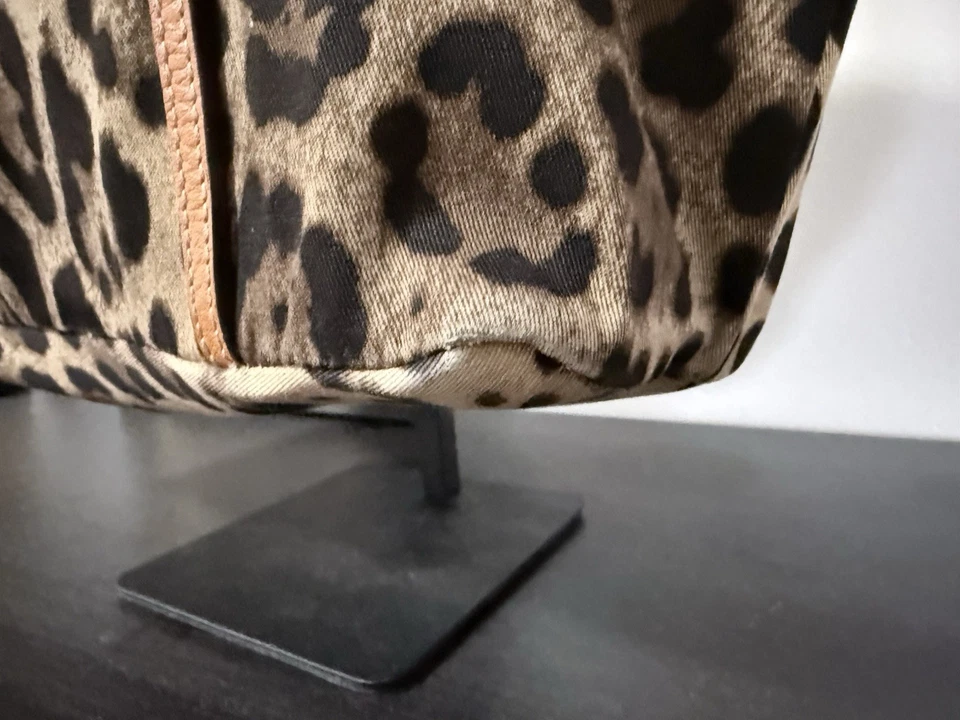 Bolso de Hombro Dolce & Gabbana Mujer Estampado de Leopardo Cuero Naranja Marrón Foto 3 de 4