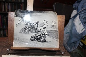 Vintage Motorcycle Photo Racing 8x10