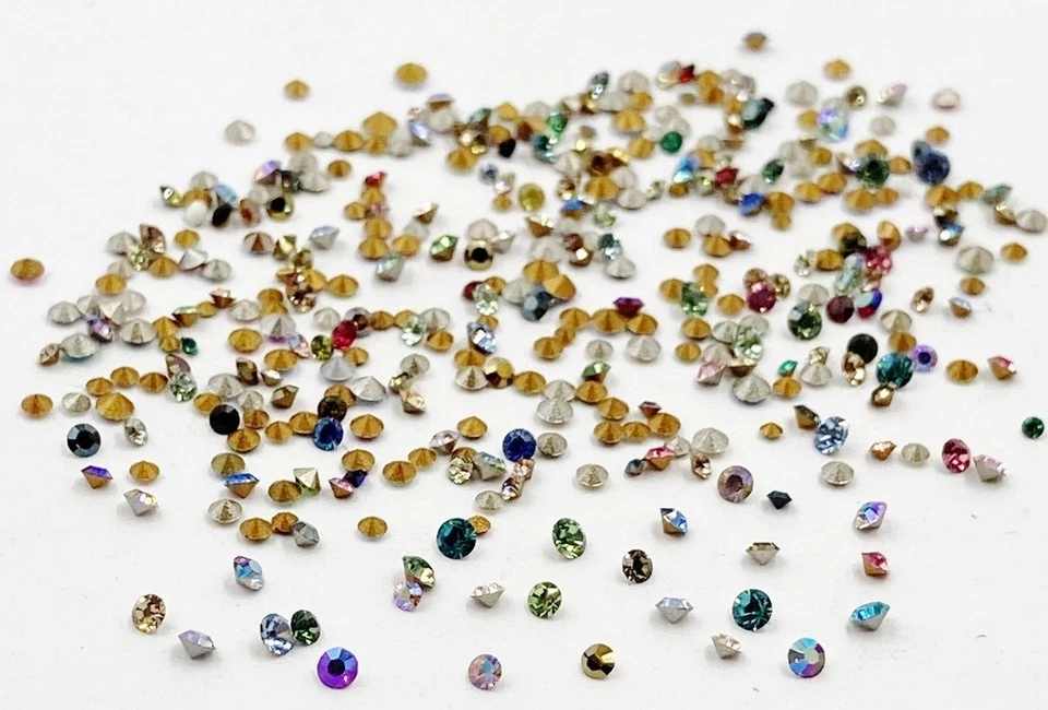 400 Vintage Swarovski Crystal 1mm. To 2mm. Tiny Rhinestones - Jewelry Repair J48 - Image 4 of 4