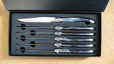6-teiliges MESSER SET STEAKMESSER BRÖTCHEN-MESSER PERLMUTT-MARMOR-DESIGN NEU TOP