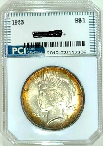 1923  Peace Dollar Gem BU +++ Nice Lustrous Target Toned Obverse