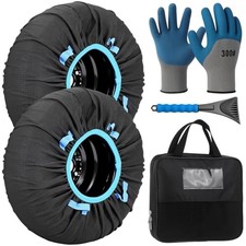 Pack Automotive Snow Socks for Tire, Traction Aid Anti Slip Tire Covers XL 2