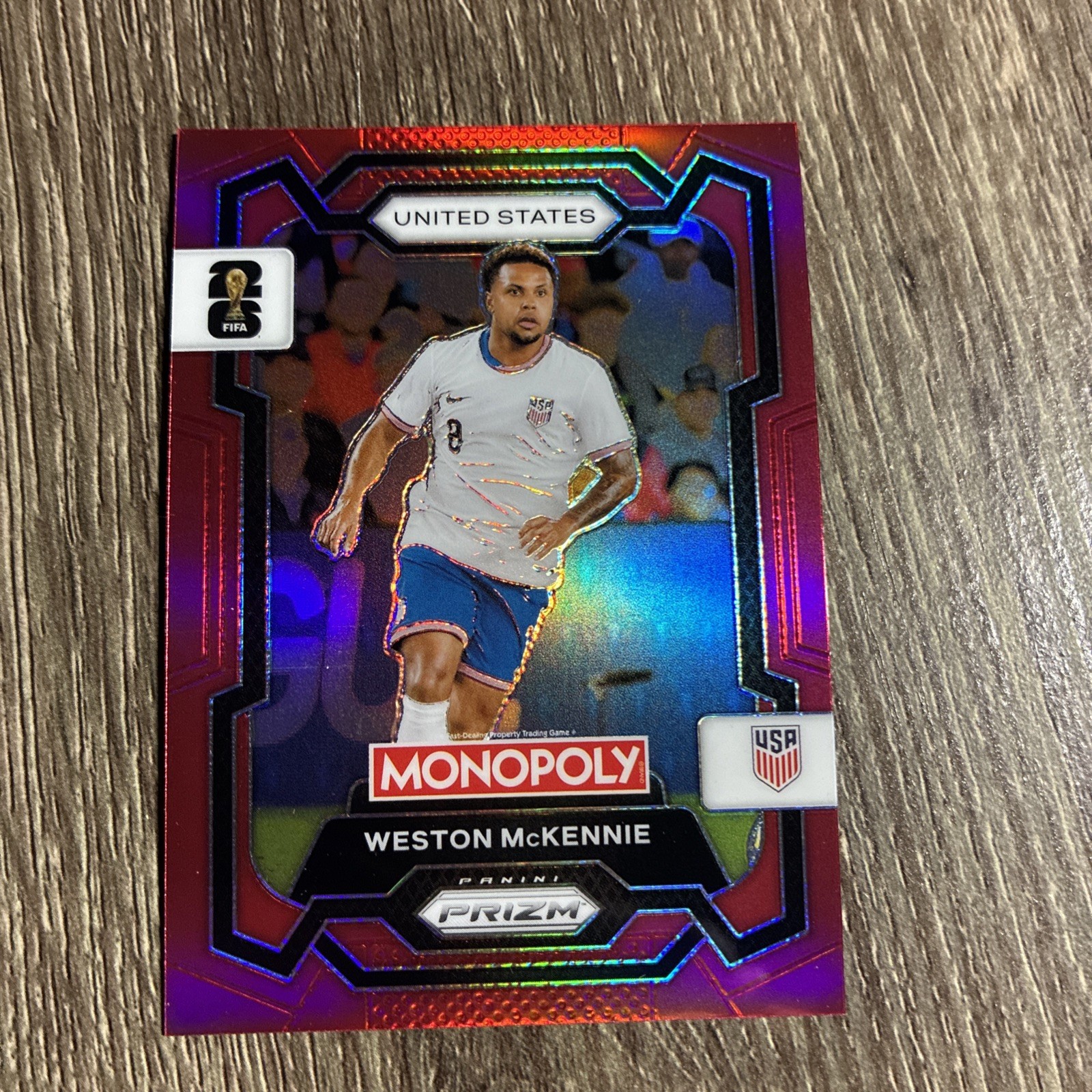 Panini 2026 Red Prizm Monopoly FIFA World Cup Weston McKennie #50 USA