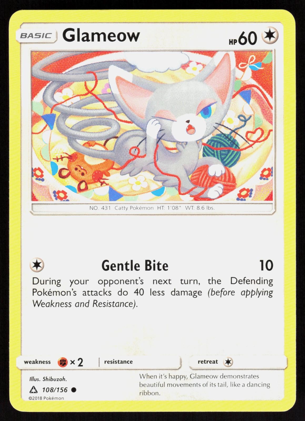 Glameow 108/156 - Pokemon Ultra Prism - Common - LP/NM
