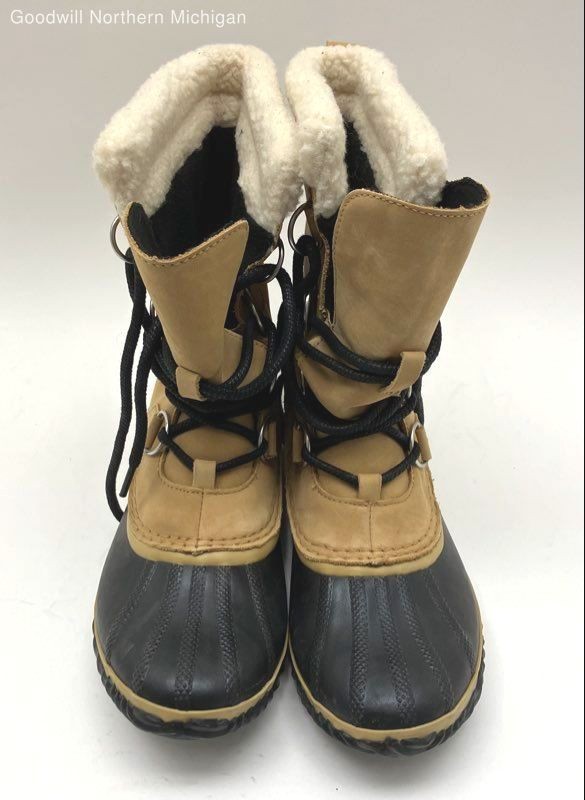 Sorel Tan/black Solid Winter Boot Boot Women 9.5 - image 1