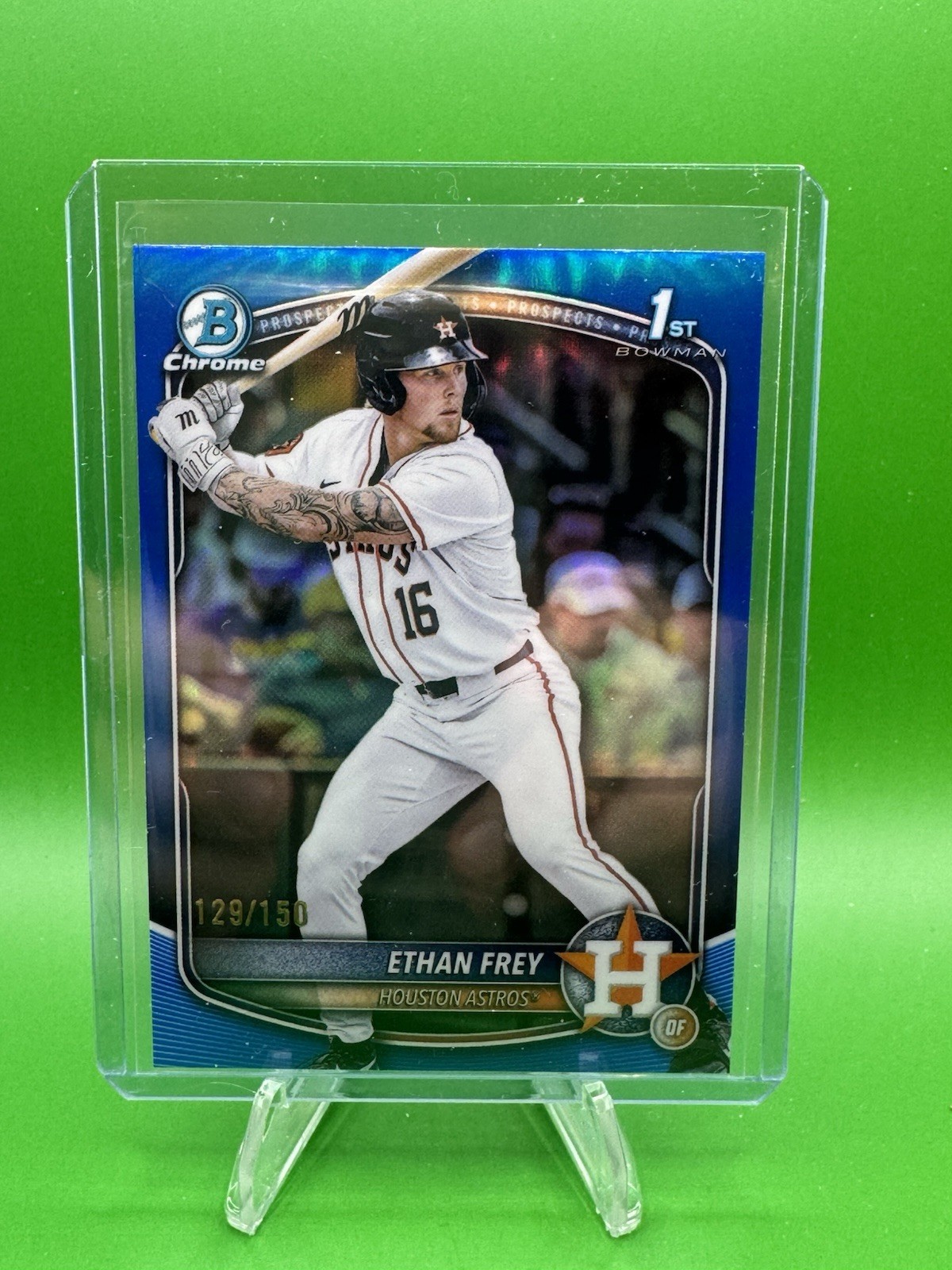 ETHAN FREY 2025 BOWMAN CHROME DRAFT 1ST TRUE BLUE REFRACTOR /150 BDC-67