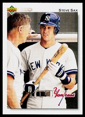 Steve Sax, 1992 Upper Deck, #358, New York Yankees,