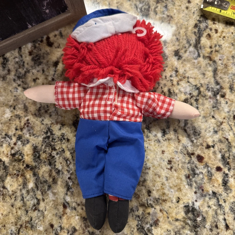 复古 Raggedy Andy 娃娃 带物品 #1661 2002 年制造 9 英寸 娃娃 — 第 3/4 张图片