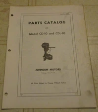 Johnson CD-10 CDL-10 Outboard Parts Catalog Manual Original