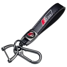 Leather Car Keychain for Audi S A3 RS3 A4 A5 A6 A7 RS7 A8 Q3 Q5 Keychain-black6