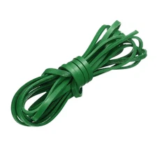 Flat Leather Cord, 3.3 Yard 4mm Leather String Strips for DIY Crafts Deep Green