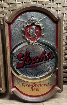 Strohs Brewery Sign Stroh's Fire-Brewed Beer Sign Vintage