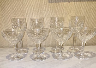 Polish crystal wine glasses 7-1/2  tall and 4 Polish crystal champagne  5-1/2 