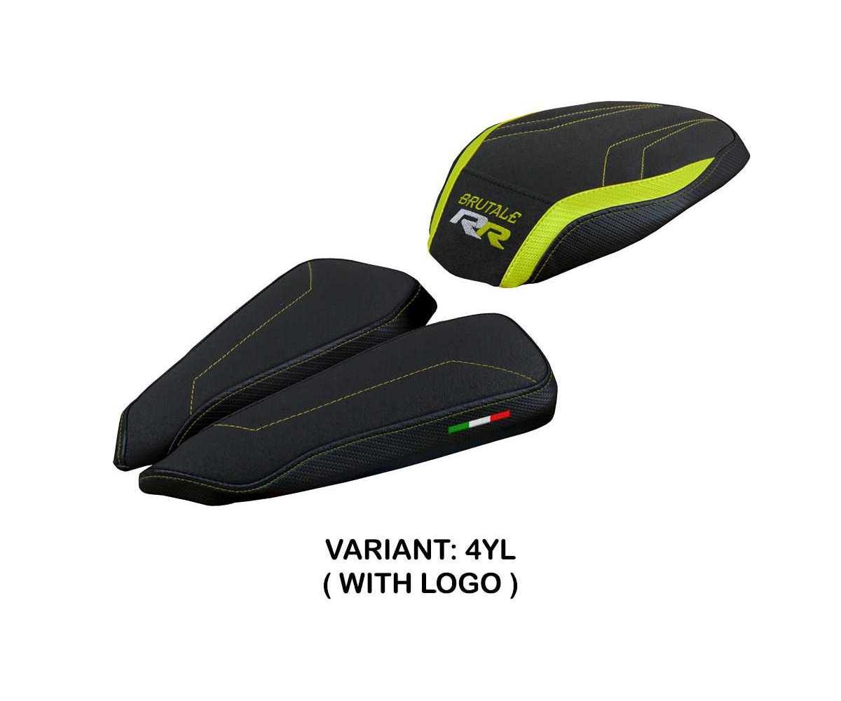 Seat cover Meilan UGrip Yellow YL + logo TPZ MV Agusta Brutale 1000 RR 2020 2023