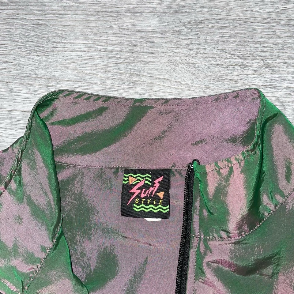 Surf Style Windbreaker Adult Large Interplanetary Body Gear Iridescent Jacket - Image 3 of 4