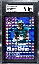 2021 Mosaic DeVonta Smith RC #6 Rookie Blue Chips Purple Prizm SP #/49 SGC 9.5