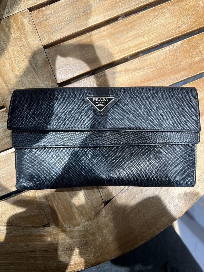PRADA black long wallet