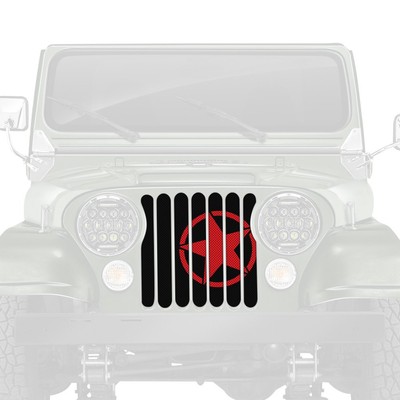 For Jeep CJ7 76-86 Dirty Acres 1-Pc Oscar Mike Style Perforated Main Grille