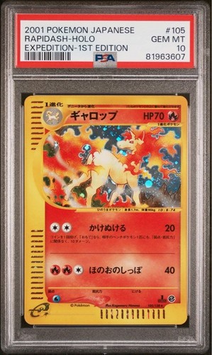 2001 Pokemon Japanese Rapidash Holo PSA 10 GEM MINT Expedition 1st Edition #105