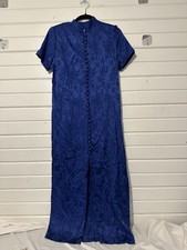 D.B.Y. Ltd. Vintage 80s/90s Floral Print Dress Faux Button Down Women's Blue
