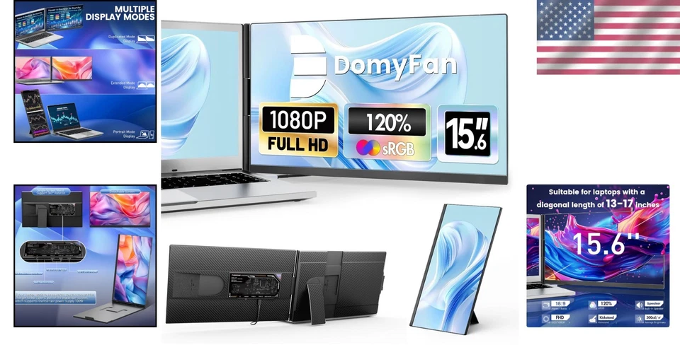 Extensor de monitor portátil de 15,6"" con 120% sRGB - Perfecto para portátiles de 13-17''' Foto 2 de 4