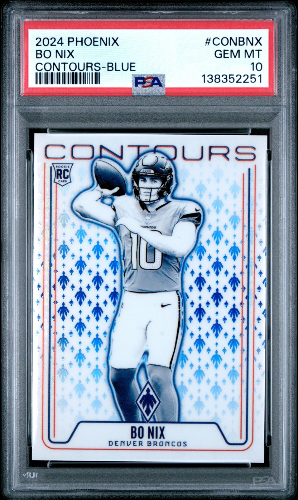 Bo Nix Panini Phoenix Contours #CONBNX Blue
