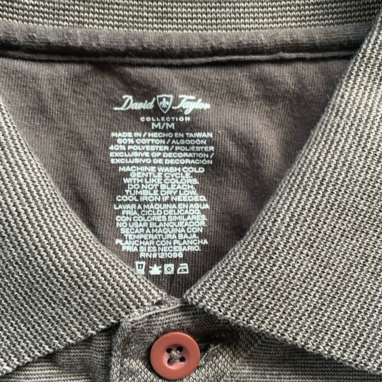 David Taylor Brown Diamond Grid Pattern Banded Go… - image 4