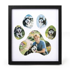 Dog Paw Print Photo Collage Frame, Holds 5 Pictures of Pets Owners, Ideal G...