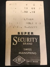 Newall SUPER Mainspring #523 for 16s Waltham No. 2227 / 2267 - Alloy