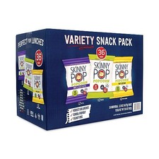 SkinnyPop Popcorn Popcorn Variety Snack Pack, 0.5 oz Bag, 36 Bags/Carton