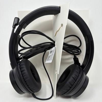 Logik Lusbhs24 Headset USB-C kabelgebunden On-Ear schwarz mit Ausleger Mikrofon für PC Anruf